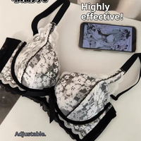 Soutien-gorge sexy en dentelle pour femme, push-up pour petite poitrine, anti-affaissement, révélant la poitrine, type shapewear