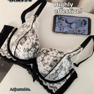 Ropa interior de encaje Sexy para mujer, sujetador revelador de pecho pequeño Push-up <span class=keywords><strong>Toti</strong></span> Pull-Up Anti-flacidez Parammary, sujetadores moldeadores - Product Image 2