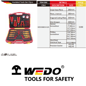 Wedo nóng bán cách điện tiêm tuốc nơ vít Kìm điện áp thử nghiệm bút chì dụng cụ cầm tay thiết lập cho sửa chữa nhà - Product Image 3