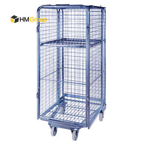 4 جوانب شبكة سلكية لوجستية قابلة للطي نقل معدن صلب إطار قفص أمان متداخل - Product Image 4