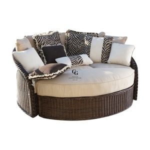 Lit de soleil circulaire en rotin moderne pour 2 personnes <span class=keywords><strong>Bali</strong></span> pour hôtels et villas pour <span class=keywords><strong>plage</strong></span> ou espace extérieur rond - Product Image 3