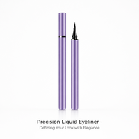 Stylo Eyeliner Liquide Facile à Appliquer en 4 Étapes, Violet, Démarrez à la Ligne des Cils, Tracez la Ligne Extérieure, Rehaussez la Pointe pour des Yeux Définis