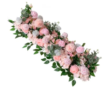 Wholesale Customized Flower Backdrop Row Arch Artificial Hanging Flower Floral Row For Wedding Background Decorative