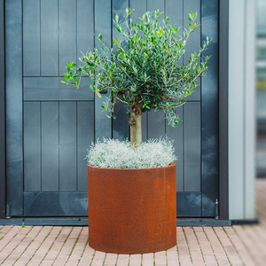Pot de fleur rond extérieur en <span class=keywords><strong>acier</strong></span> <span class=keywords><strong>corten</strong></span> personnalisé Jardinières en métal pour l'extérieur du jardin Grands pots de plantes de parc bon marché à vendre - Product Image 4