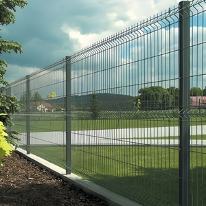 Rejilla de pared para exteriores, valla de panel curvo, 2M, hierro, PVC, madera y Marco galvanizado, <span class=keywords><strong>malla</strong></span> de alambre soldada tejida 3D para jardín y Patio - Product Image 3