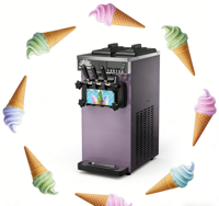 Machine à crème glacée molle en acier inoxydable commercial avec lait, multifonction et fonction de nettoyage intégrée