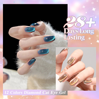 Miss Gooey Gel Esmalte de Uñas Proveedor 12 Colores Diamante Ojo de Gato Gel Polaco Semi Permanente Soak Off Uv Nail Painting Hema Free OEM