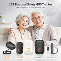 Traceur de sécurité pour personnes âgées L32 4G LTE avec appel SOS automatique, audio bidirectionnel et alerte de chute pour personnes âgées