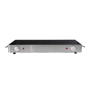Chauffe-Plats en Verre avec Boîtier en Acier Inoxydable 1200W, Contrôle de Température Réglable pour Buffets, Restaurants, Dîners à Domicile, Voyages - Product Image 1