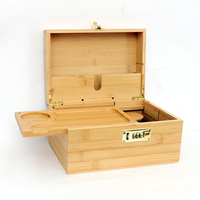 Petite boîte en bois magnétique avec compartiment secret caché, boîte magique avec serrure, accessoires pour fumer, rangement, boîte en bambou avec pot en verre