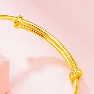 Pulseiras de Luxo Indianas da Arábia Saudita Banhadas a Ouro 24k Ajustáveis para Meninas - Product Image 6