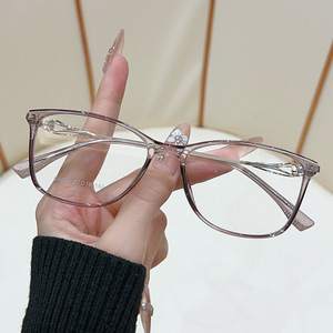 Women's TR90 Rectangle <b>Eyeglasses</b> <b>Frames</b> Full Rim Lightweight Solid Color Resin Lens Fashionable Decorative Optical <b>Frame</b> - Product Image 2