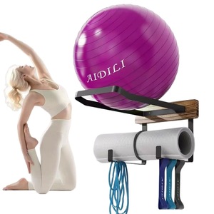 Estante de almacenamiento para pelotas de yoga montado en la pared, organizador duradero de 22-25 pulgadas para uso en el gimnasio en casa - Product Image 5