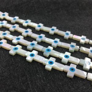 Perles en coquillage naturel en forme de <span class=keywords><strong>croix</strong></span>, composants polyvalents pour la fabrication de bracelets, colliers, décorations de vêtements, artisanat bohème - Product Image 3