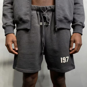 Pantalones cortos Fear of God para hombre 2025, nuevos shorts de <span class=keywords><strong>gimnasio</strong></span> personalizados con estampado, de algodón de 440 g/m², talla grande - Product Image 4