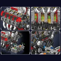 Ensemble de blocs de construction de voiture avec moteur V8 MOULD KING 10130, modèle MOC motorisé, jouet STEM pour enfants et adultes