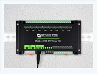 Module relais 8 canaux Waveshare avec double port Ethernet (C), protocole Modbus RTU, alimentation PoE, boîtier de montage sur rail de qualité industrielle