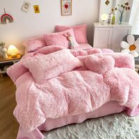 Parure de lit de luxe 4 pièces en velours corail épais et chaud pour l'hiver – Draps de lit d'hiver – Vente chaude
