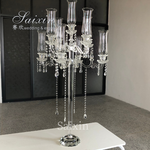 ZT-267 Luxury 9-Arms Crystal Beaded Candelabra New Wedding <strong>Centre</strong> <strong>Piece</strong> Hanging <strong>Table</strong> Decoration - Product Image 5