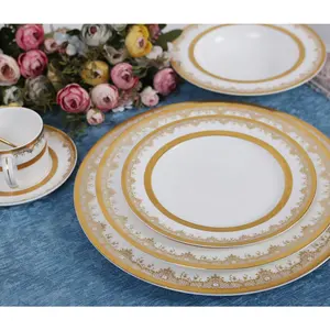 Немецкая посуда, фарфоровые Свадебные Роскошные высококачественные фарфоровые столовые наборы тарелок