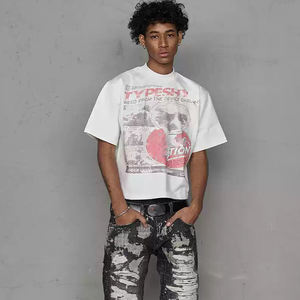 เสื้อยืดทรงบ็อกซี่โอเวอร์ไซส์ ผ้าคอตตอน 100% น้ำหนัก 250 กรัม แบบถัก คอโอ ไม่มีลาย ผลิตตามสั่ง - Product Image 3