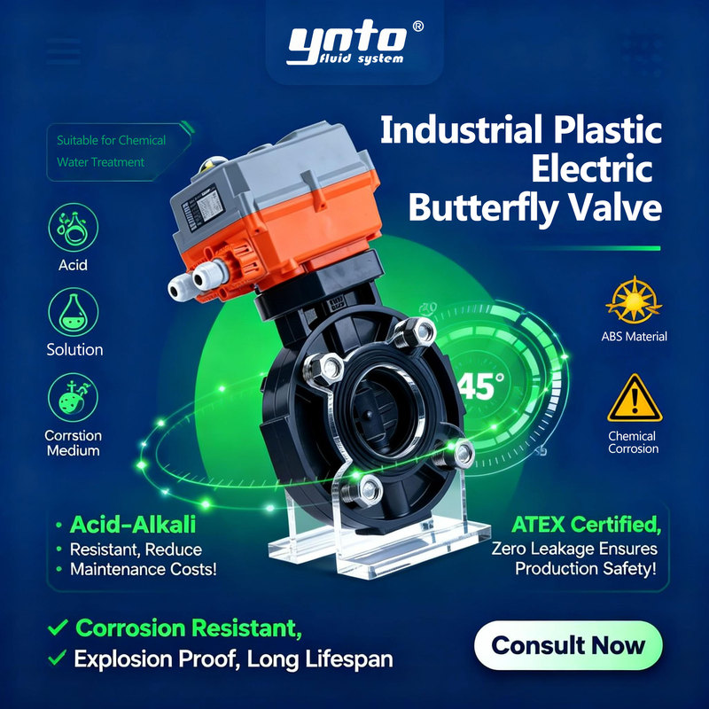 Industrial Customized Electric UPVC Butterfly Valves
