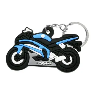 Gantungan kunci sepeda Motor kartun PVC, gantungan kunci karet sepeda Motor kreatif, liontin PVC bagian mobil