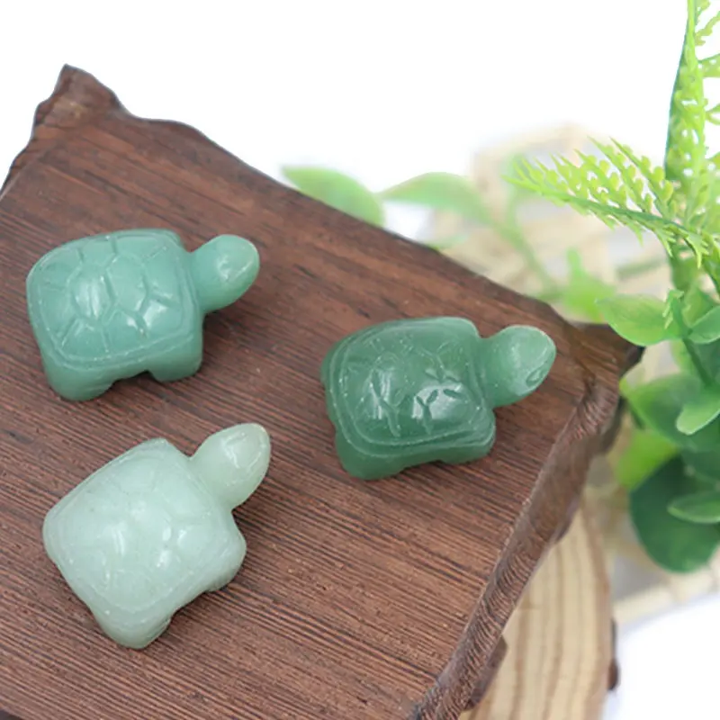 Cristalli naturali pietre curative tartaruga marina Mini Figurine animali avventurina verde tartaruga scultura statua Figurine pietre artigianato
