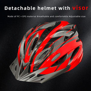 OCSR Женский Мужской легкий прочный ABS + ПК велосипедный шлем со светодиодной подсветкой Съемный солнцезащитный козырек Регулируемый дышащий для верховой езды - Product Image 6