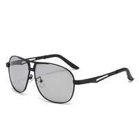 Lunettes de soleil aviateur pour homme, monture rectangulaire, verres polarisés UV400, style conduite, monture complète, design or et noir