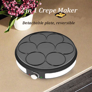 Crêpière Crêpières Petit-déjeuner 13 ''Plaque réversible détachable Gâteaux chauds et plaque chauffante antiadhésive Crêpière électrique - Product Image 5