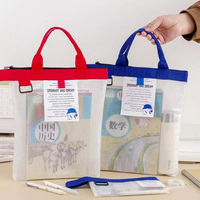 Porte-documents transparent pour collégiens, sac de papeterie grande capacité, pochette zippée épaissie portable pour feuilles de test
