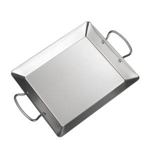 Stainless Steel Seafood Hot Pot Plate Golden Square Non Stick Pan For Korean Style Cooking With Handles - Product Image 4