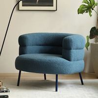 Fauteuil Individuel de Style Nordique en Tissu Sherpa Crème, Fauteuil Salon pour Chambre à Coucher, Siège Bouclé Mobilier de Maison