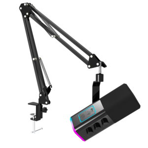 Microphone noir, rose et blanc pour la diffusion musicale, le jeu, l'enregistrement sonore, accessoires de bureau pour <span class=keywords><strong>YouTube</strong></span> et le chant - Product Image 2