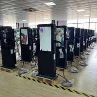 Estación de Carga para Vehículos Eléctricos Comercial Tipo 2 de 32 Pulgadas con Pantalla Digital LCD, 14kW, 22kW, 44kW, de Pie