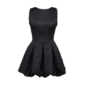 Abito Mini Elegante da Donna Nero con Schiena Scoperta e Ricami, Vestito Chic da Cocktail e Festa, Vendita all'Ingrosso - Product Image 6