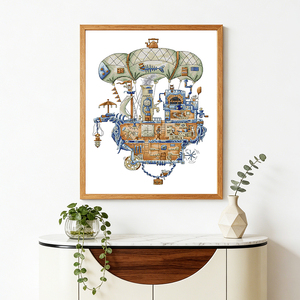 Kits de broderie au point de croix NKF motif dirigeable, sur <span class=keywords><strong>toile</strong></span> <span class=keywords><strong>Aida</strong></span> pré-imprimée ou à compter, ensemble de broderie manuelle DIY, artisanat artistique, <span class=keywords><strong>toile</strong></span> pour point de croix, direct usine - Product Image 2