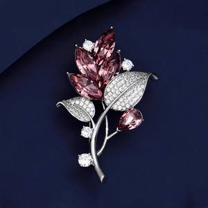 Broches de Cristal con Forma de Flor, Botones de Estrás, Aleación Chapada en Oro, Personalizados, Unisex, Regalo para Compromiso, Boda, Fiesta - Product Image 3