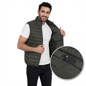 Chaleco Acolchado Personalizado con Logotipo Estampado para Hombre, Talla Regular, Transpirable, Ligero, Sin Mangas, Chaleco Acolchado de Plumón de Pato para Hombre de Invierno - Product Image 1