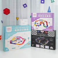 Piste de course magnétique MNTL 72 pièces avec voiture électrique et parking, jouet d'aventure pour circuit de slot car