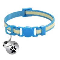 Collier pour animaux de compagnie de luxe lumineux de haute qualité à 19 couleurs, boucle de sécurité anti-étouffement, accessoires avec étiquette de cloche, collier pour chat personnalisable