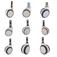 100mm Silent TPU Wheels medical Central lock Castor pour meubles d'hôpital