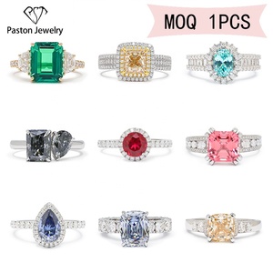 파스톤 최고 순위 제품 6CT 그린 아셔 컷 모이사나이트 다이아몬드 링 고품질 여성 S925 실버 핑거 링 - Product Image 5