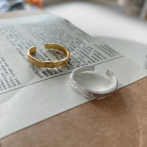 Ювелирные изделия кольца с регулируемыми геометрическими 18 карат позолоченными 925 стерлингового серебра неправильной формы кольца для мужчин и женщин - Product Image 4