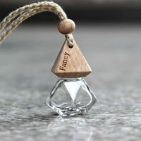 Flacon diffuseur de parfum pour voiture en verre vide de 8 ml, forme carrée, avec bouchon à vis en bois – Offre Spéciale