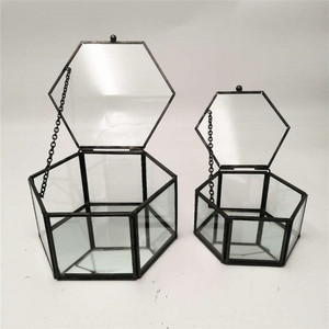 Nueva tapa abatible creativa para joyería, pendientes, anillos de propuesta, caja de almacenamiento de vidrio con tira de cobre - Product Image 5