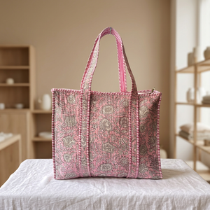 Latest Spring Summer Cotton Quilted Handmade <b>Boho</b> Shoulder Tote <b>Bag</b> with Zipper Closure for Women's Daily Use Travel - Product Image 2