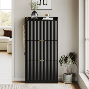 Mueble Zapatero para Entrada con 3 Cajones Abatibles, Capacidad para 18 Pares, Estantes Ajustables, Organizador de Almacenamiento Estrecho para Pasillo - Product Image 2
