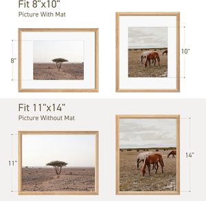 Marcos de Fotos <span class=keywords><strong>Rectangulares</strong></span> de Madera Estilo Clásico con Acabado Natural para Exhibición en Escritorio, Ideal para Manualidades y <span class=keywords><strong>Cuadros</strong></span> - Product Image 3